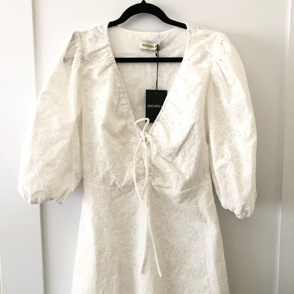 Nicholas White Danni Broderie Mini Dress 8 - Picture 4 of 12